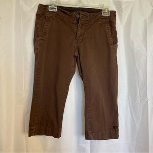 KAVU Women’s Brown Chino Capri Cropped Straight Leg Hiking Pant Size 4